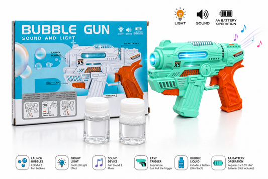 Bubble Gun with Sound and Light for Kids