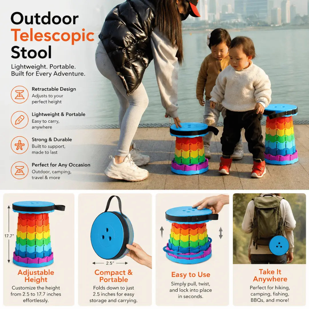 Telescopic Stool Retractable Round Folding