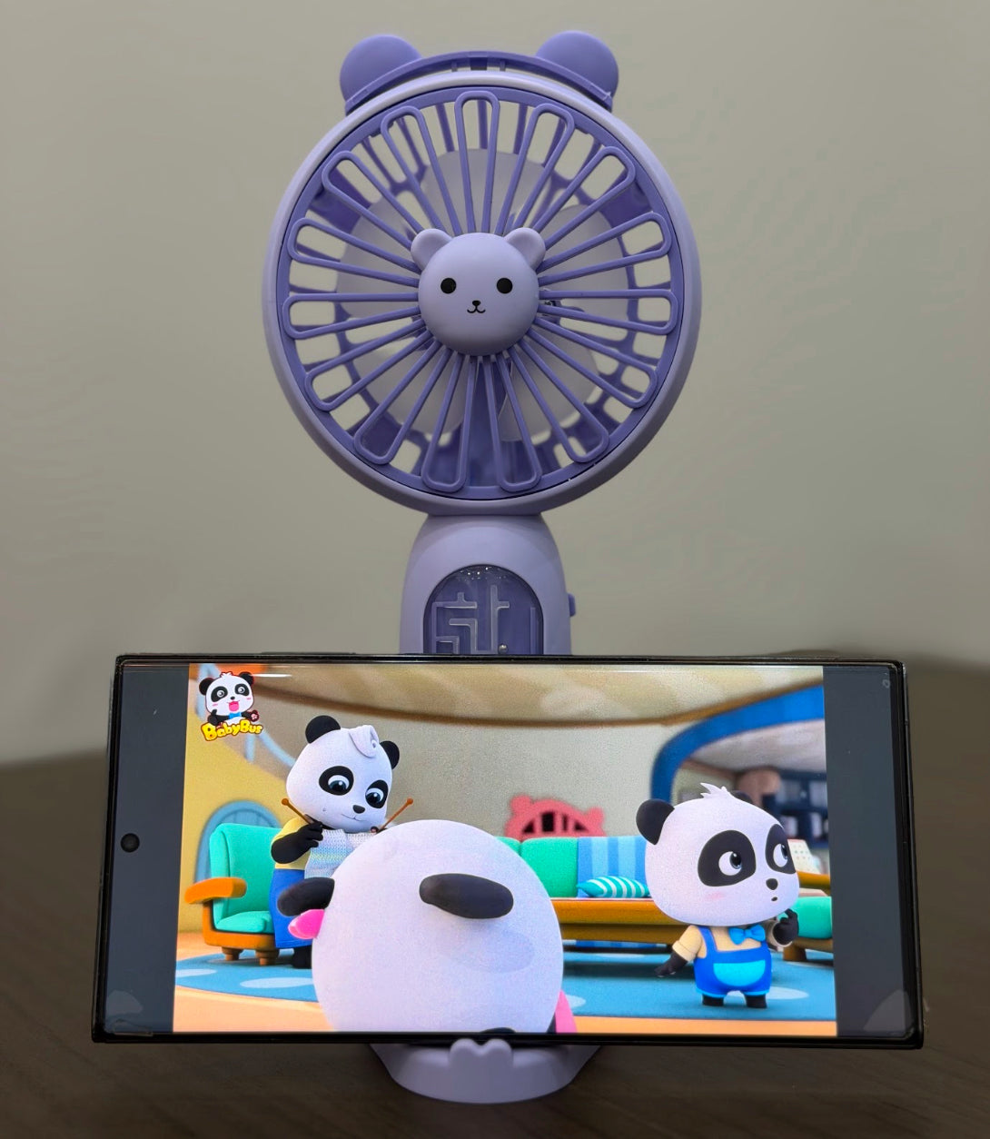 Mini Cute Bear USB Fan with Mobile Stand and Maze Game