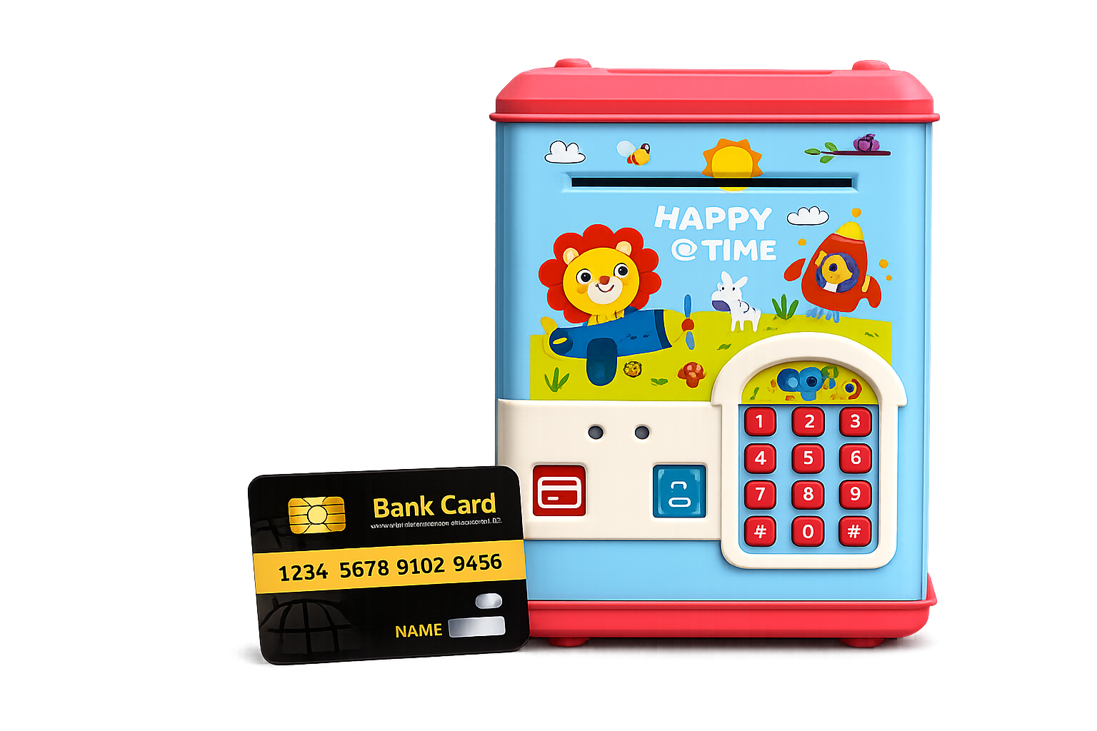 bf56db22-ff7f-4b27-a791-940ea43c4df1 Happy Time Money Safe with Face, Card and Password Unlock - Image 1