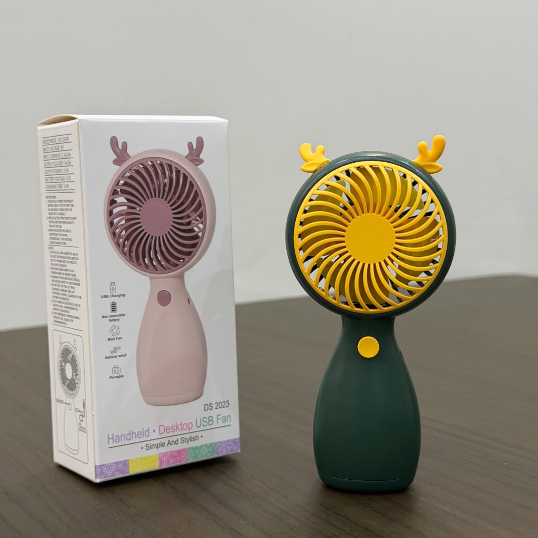 minifan Cute Mini Handheld USB Fan, Rechargeable Desktop Fan for Kids - Image 1