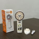 Cute Character Mini Fan with Mobile Stand, USB Rechargeable
